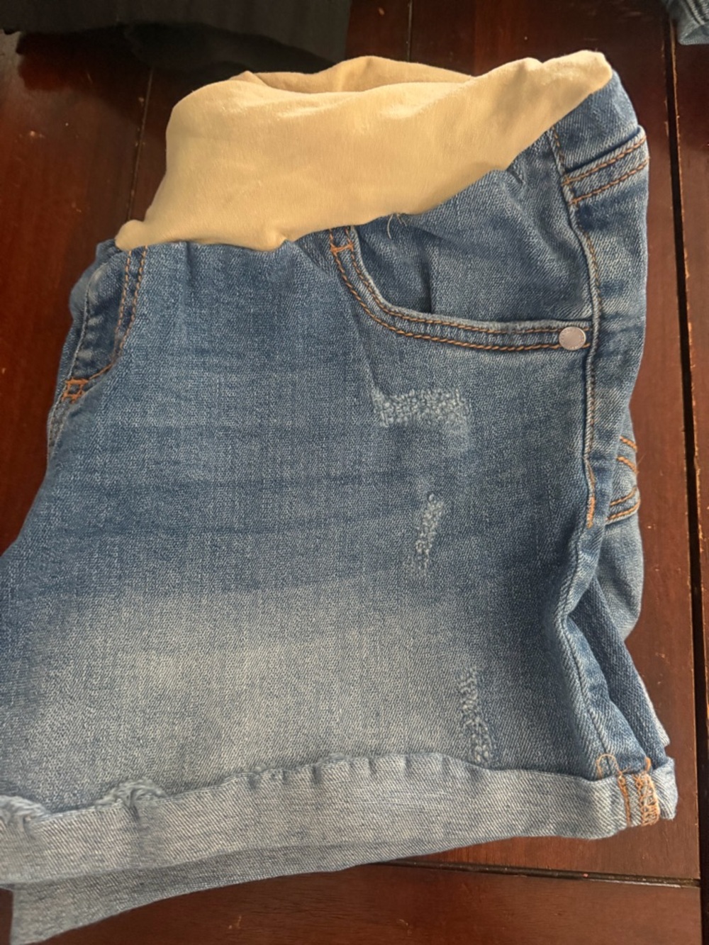 Tucker + Tate Blue Denim Shorts with Tan Waistband